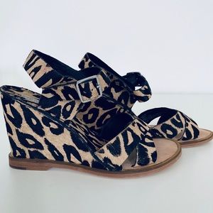 DvF • Leopard Print Wedges • Black + Tan • Sz: 7